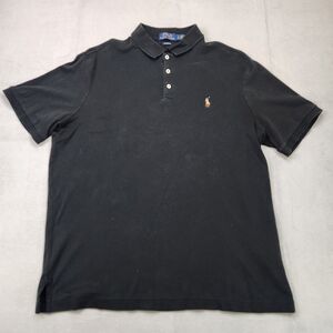 Polo Ralph Lauren Polo Shirt Men's L Black Short Sleeve Classic Fit Stretch Pony
